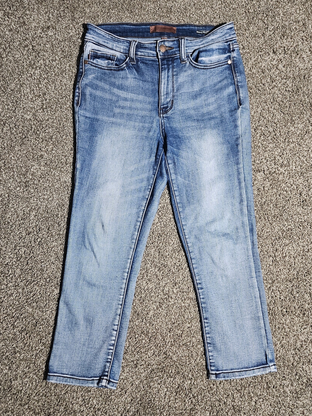 Judy Blue Skinny Fit Capri Jeans Mid Rise Light Wash Womens Size 7/28 Juniors